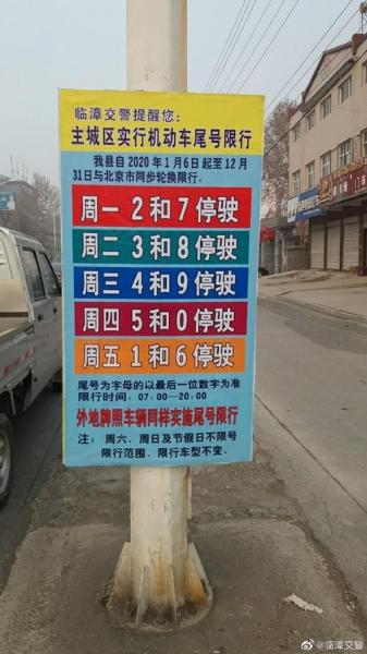2023年临漳限号吗