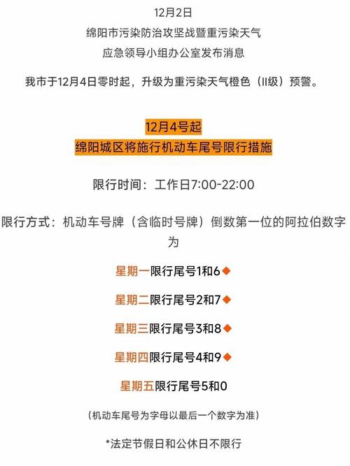 绵阳车限号时间表2023