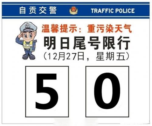 12月27号星期五沧州限号吗?