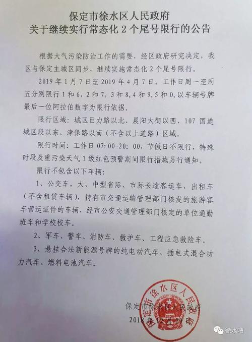 徐水今天限号多少