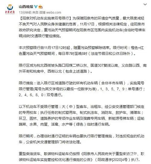 山西限号吗?