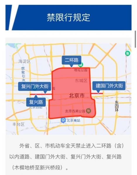 外地车去北京三环,有什么限行规定吗?